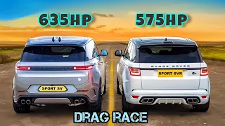 New range rover sport SV vs old range rover sport SVR drag race 🔥. by @Gaadiwalebhaiya