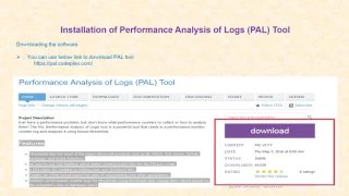 Analyzing performance monitor logs with help of PAL tool