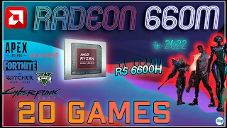 RDNA 2 Radeon 660m in 20 Games   | R5 6600h  | 2022