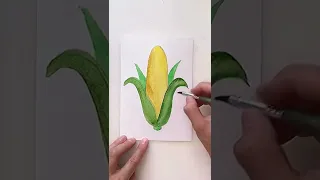 Рисуем кукурузу. Как нарисовать кукурузу. Урок рисования. Drawing corn.