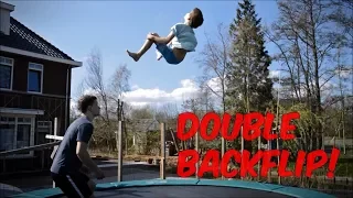 Trampoline Flipping Session - Double Backflip by 9-year-old