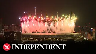 Fireworks light up sky above Tokyo's Olympic Stadium