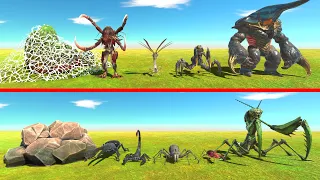 Alien Exotica VS Giant invertebrates - Animal Revolt Battle Simulator