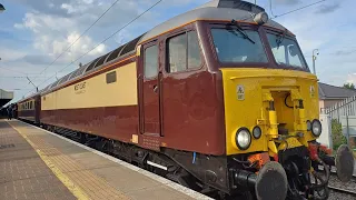 The Northen Belle departs Warrington bank Quay station 57 313 and 57 315 #subscribe