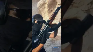 رماية رشاش كلاشنكوف Shooting with a Kalashnikov rifle