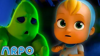 GHOST in the MACHINE! | Arpo the Robot | Funny Halloween Cartoons For Kids