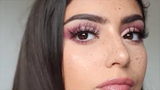 GRWM | Pink Glitter Half Cut Crease Makeup Tutorial