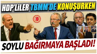 HDP'li vekiller konuşurken Süleyman Soylu ayağa kalkıp bağırmaya başladı! Mecliste tartışma çıktı!