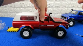 Unboxing + Test WPL C24 Under $ 40  Scale 1/16 RTR 4WD 2.4G Mini Scaler Crawler Off Road RC Car 2CH