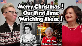 American Couple Reacts: Queen Elizabeth Christmas Broadcasts! 1957 AND 2021. FIRST TIME REACTION!!