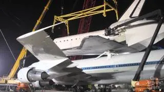 Space shuttle Endeavour detaches from Boeing 747: Timelapse