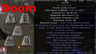 Diablo II Resurrected Rune Words - Doom (Hel Ohm Um Lo Cham)