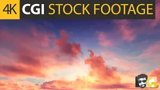 ( CGI 4k Stock Footage ) Dusk Sunset Clouds 6 - Time Lapse Seamless Loop