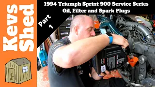 1994 Triumph Sprint 900 Service Series - Part One - Oil, Filter & Spark Plugs.