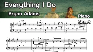 Everything I do /Piano Sheet /  Bryan Adams /  by SangHeart Play