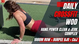 Hang Power Clean & Jerk Complex | Row + Burpee Box Jump Overs + Clean and Jerk Chipper