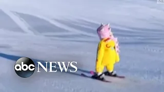 4-year-old shows off skills on the slopes l ABC News