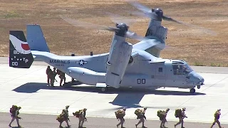 MV-22 Osprey Tiltrotor Aircraft Air Lift U.S. Marine Battalion