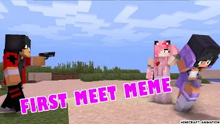 AARON & APHMAU FIRST MEET MEME - Minecraft Animation