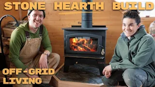 Building a Beautiful Stone Fireplace | Cabin Hearth Build | Off-Grid Alaska