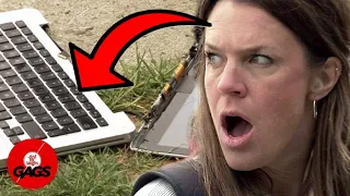 Frat Bro Breaks Her Macbook | Just For Laughs Gags