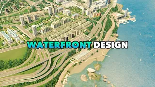 25 Minute Timelapse of Designing a Waterfront District without mods in Cities: Skylines