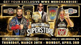 FIRST LOOK! WRESTLEMANIA 39 SUPERSTORE WWE REPLICA BELTS!! Crumrine! Rock/Angle/Snoop Dogg Belts