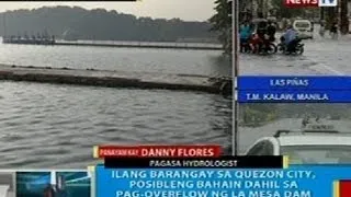 BP: Ilang barangay sa QC, posibleng bahain dahil sa pag-overflow ng La Mesa Dam