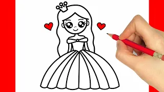 HOW TO DRAW A PRINCESS - HOW TO DRAW A GIRL EASY STEP BY STEP - كيف ترسم أميرة