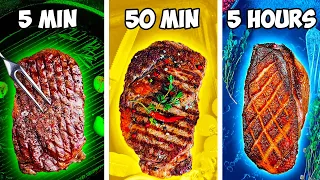 5 Minutes vs 50 Minutes vs 5 Hours Steak by VANZAI COOKING