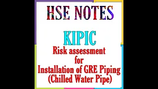 Risk assessment for Installation of GRE Piping