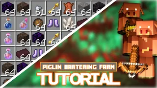 TUTORIAL - Easy And Fast Piglin Barter Farm + Full Speed Storage 1.16+ (52000 Items/h)