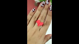 Paper Heart Ring for Valentine's Day / Handmade Valentines Day Finger Ring #Shorts