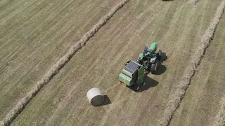 John Deere 457 baler, recorded with DJI Mavir Air 2 using 2X optical zoom in and back out to 1X.