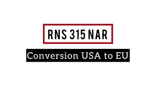 Русификация RNS 315 NAR | Conversion USA to EU