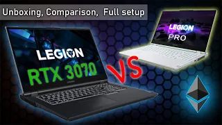 Legion 5 vs PRO - Unboxing, Comparison, Full Setup for Mining | RTX 3070 Gaming Laptop
