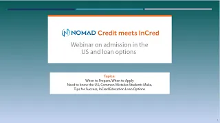 Nomad Credit & InCred - USA Admissions and Loan Options Webinar!