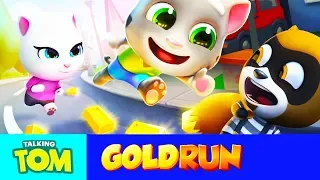 talking tom gold run gameplay 2018 - Tom and Angela racing in snow and green hill