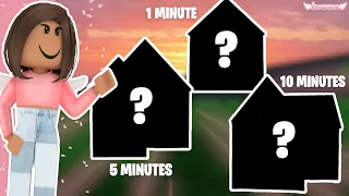 Building A Bloxburg House In 1 MINUTE, 5 MINUTES, And 10 MINUTES! | **WITH VOICE**