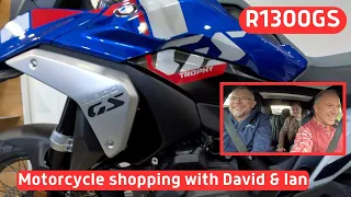 Our first look at the R1300GS, motorbike shopping with David & Ian