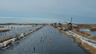 From Holland with Love. 2021 Iceskating @ Kinderdijk windmills World Heritage Site in Dutch Winter