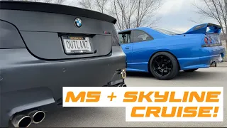 BMW E60 M5 Cruises with JDM Legend!