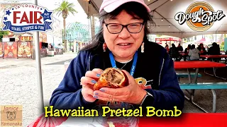 2024 Los Angeles County Fair: Hawaiian Pretzel Bomb at Dough Spot in Expo Hall 9 #starsstripesfun