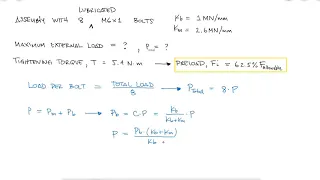 Bolt Tension and Preload - Maximum External Load Given Preload - Example 2