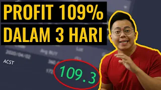 Trading Saham Profit 109.3% Dalam 3 Hari! REAL! No Clickbait! Tonton Video Ini Untuk Caranya!