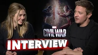 Captain America: Civil War: Elizabeth Olsen " Scarlet Witch" & Jeremy Renner "Hawkeye" Interview