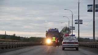 Transportation of heavy cargo. September 5, 2014. Chusovoy. Day 2