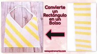 Bolso Tejido solo con 1 Rectángulo MUY FÁCIL y RÁPIDO, Crochet, Crochet Tunecino y Dos Agujas