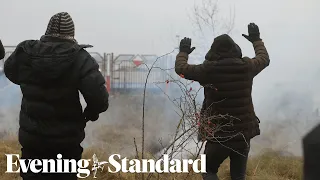 Belarus: Shocking moment gunfire is heard at border with Poland as migrant crisis escalates