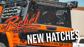 New Rear Molle / Solid Hatches For XPLOR Bed Racks & XCAP | Rebel Off Road